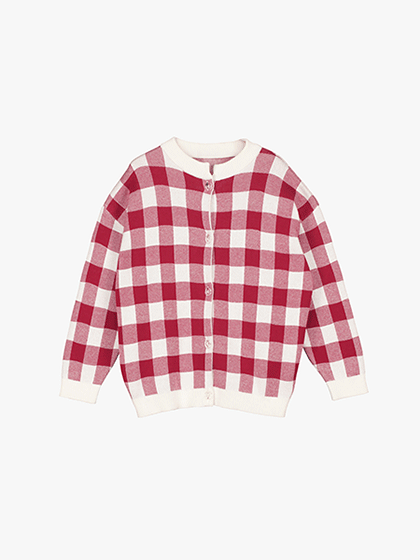 GINGHAM SLOUCH CARDIGAN