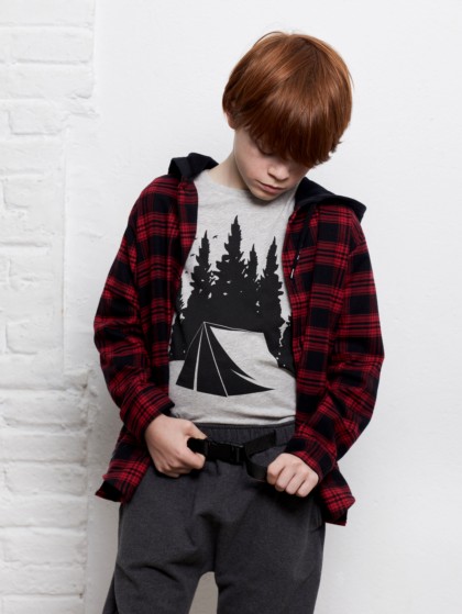 FLANNEL HOODED SHIRT (red+black) 4