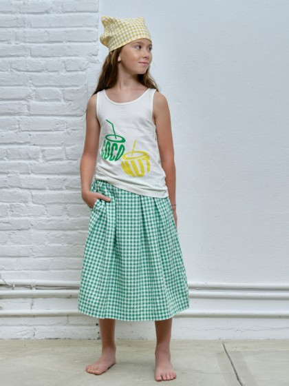 GINGHAM MIDI SKIRT (green) 2